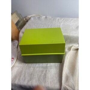 Vintage Betty Crocker Recipe Card Library Box Green Plastic Organizer Storage